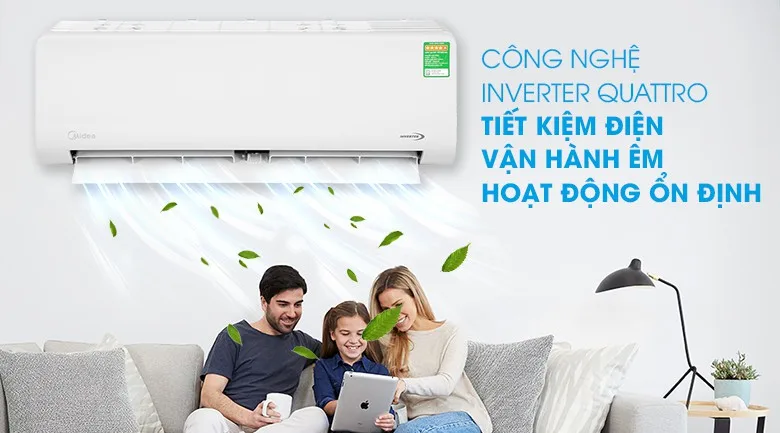 Midea Inverter 1.0Hp MSAF6-10CDN8 3 May lanh Midea Inverter 1Hp Lam Lanh Nhanh
